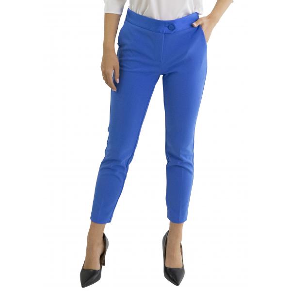 Pantaloni a sigaretta con banda effetto raso Imperial